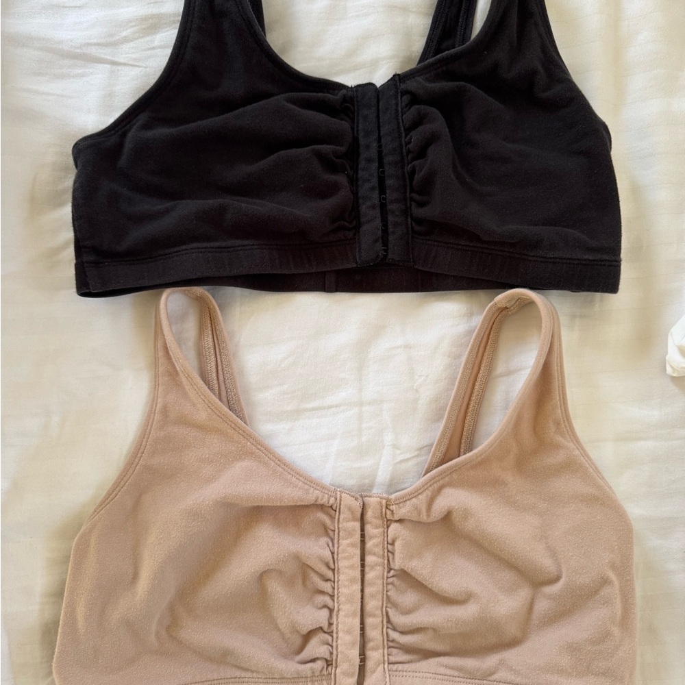 Black and Tan Front Clasp Cotton Sports Bras